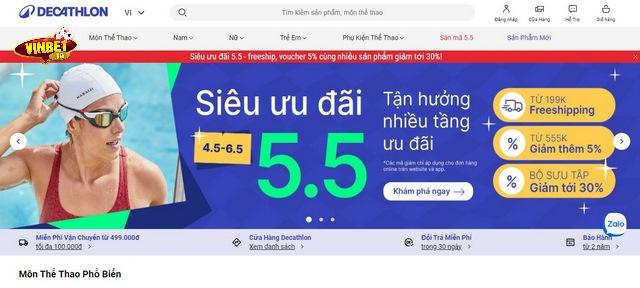 Trang web Decathlon